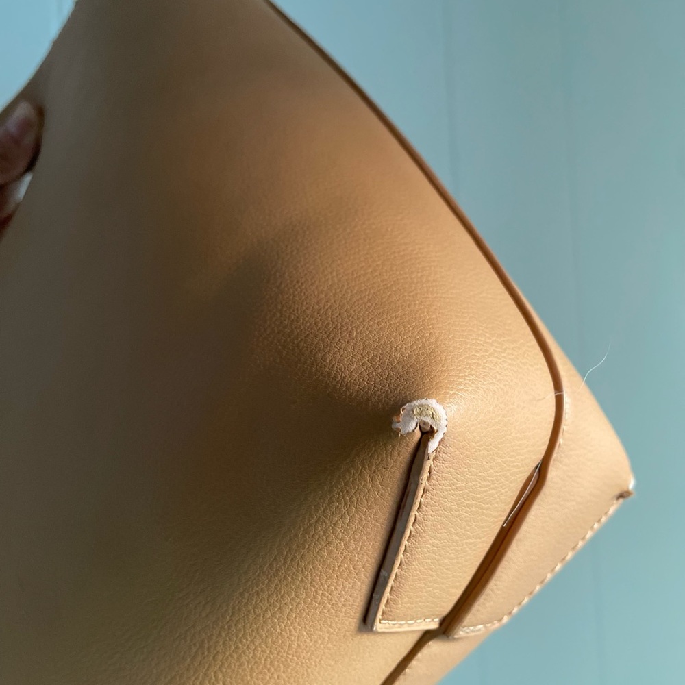 Anthropologie PU Leather Bucket Bag - Picture 4 of 6